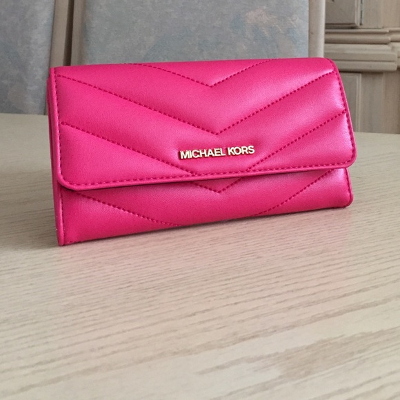 Michael Kors Electric Pink Large Trifold Wallet - Picture 8 of 8